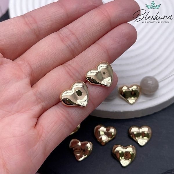 15*13 мм Цвет золото, Бусина сердце