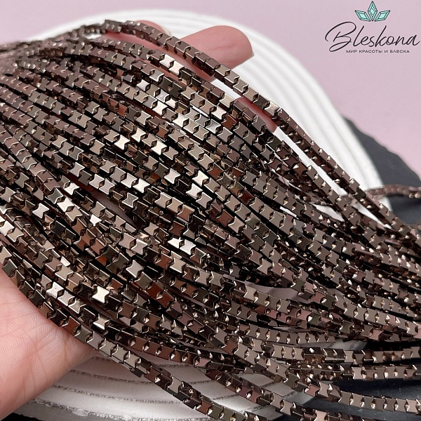 3 мм Гематин имитация куб песочные часы, цвет коричневый №1 (шоколадный)