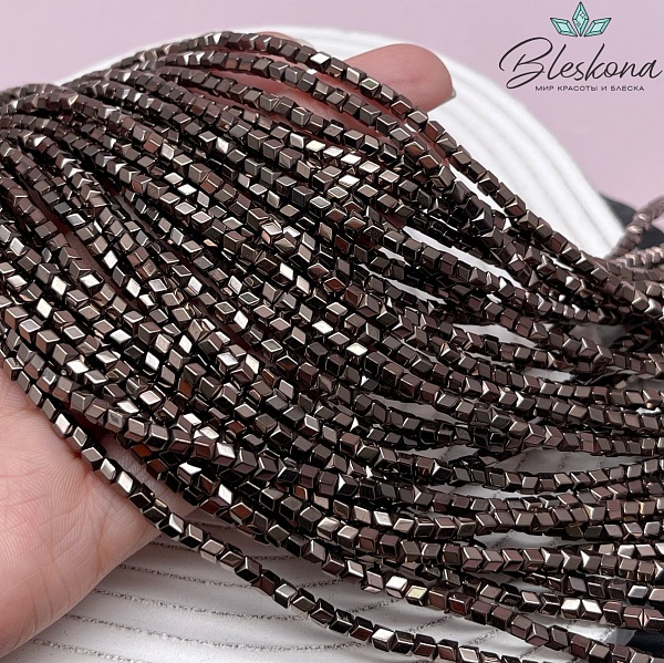 3 мм Гематин имитация, цвет коричневый №1 (шоколадный), геометрия