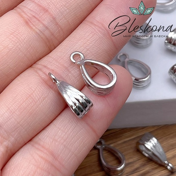 15,5*5 мм Цвет серебро, Бейл капля полосы разъемное кольцо 