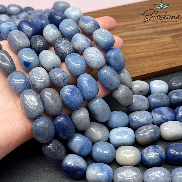 Авантюрин синий прямоугольник фриформ (15-18)*(11-12) мм