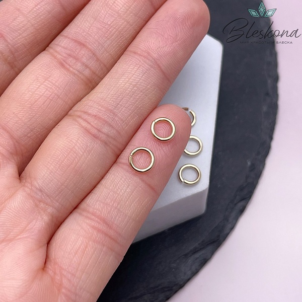 6*1 мм Цвет золото, Колечки уп. 1 гр. 