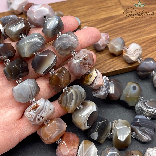 (19-20)*(13-13,5) мм, Агат Ботсвана фриформ огранка 