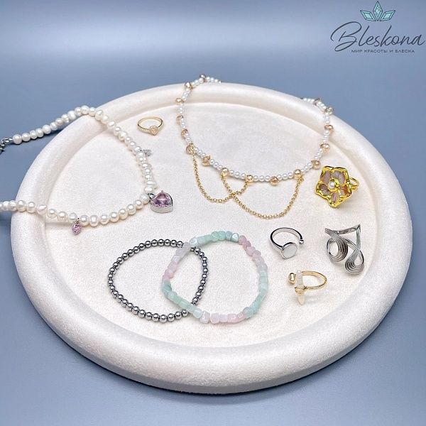 Планшет для демонстрации круглый бежевый 25 см