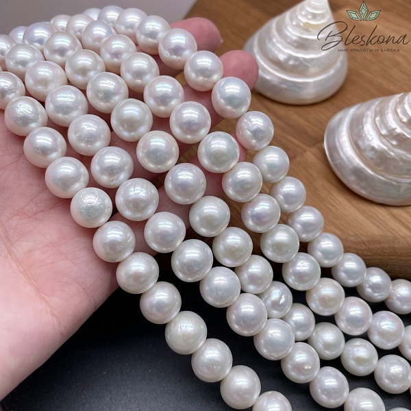 Жемчуг шар белый на увеличение 9-11,5 мм 