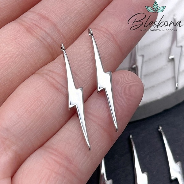 32*4,5 мм Цвет серебро, Подвеска молния гладкая