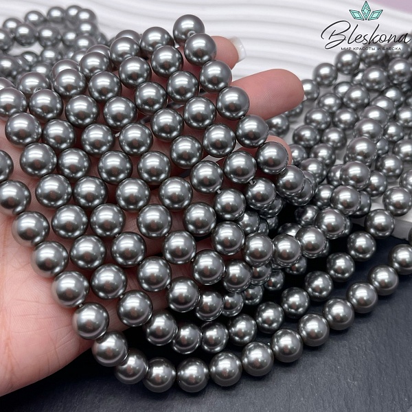 Жемчуг Майорка цвет серый 10 мм