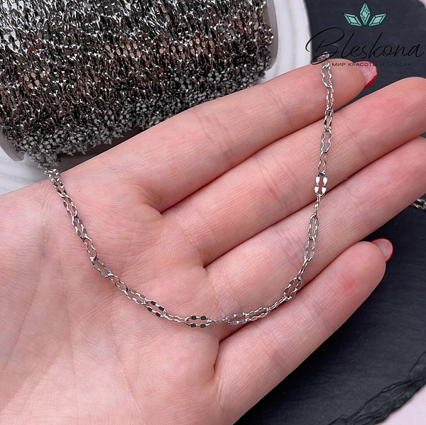 Цепь №109-5 цвет серебро 6,3*3 мм