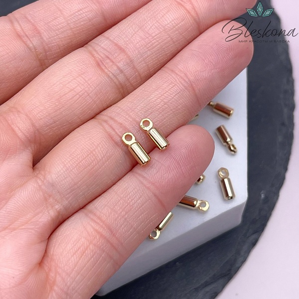 8,7*3 мм Цвет золото, Концевик для шнура гладкий