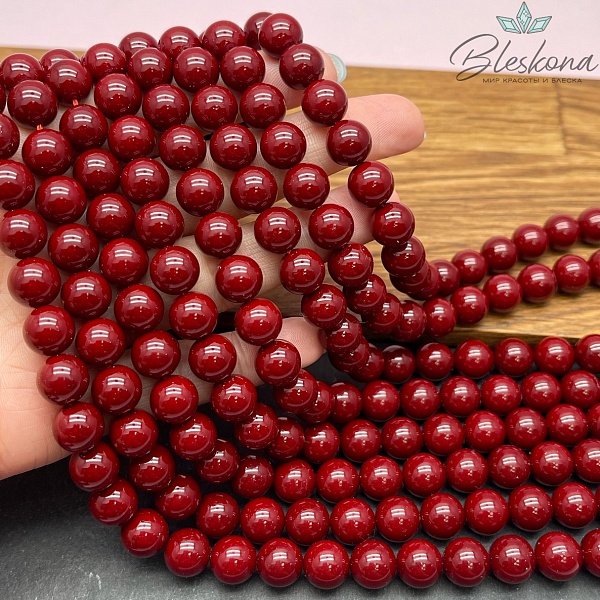 Жемчуг Майорка, цвет бордо 10 мм 