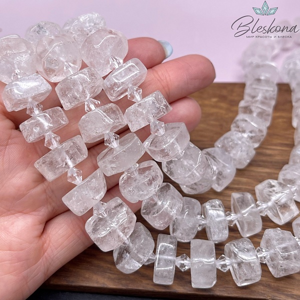 Горный хрусталь диски фриформ  14-15 мм 