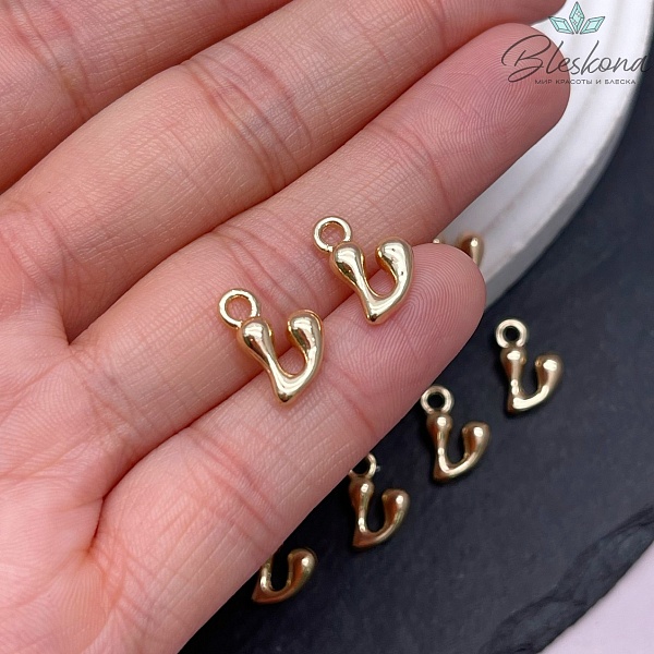 13 мм Цвет золото, Буква гладкая V 