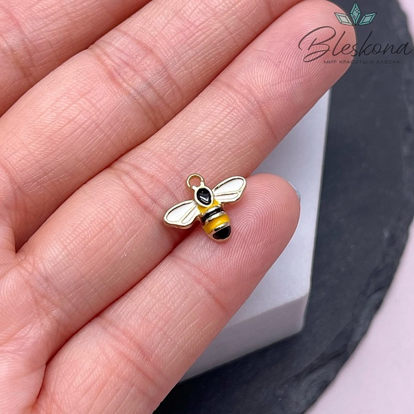 11*13,8 мм Цвет золото, Подвеска пчелка эмаль 