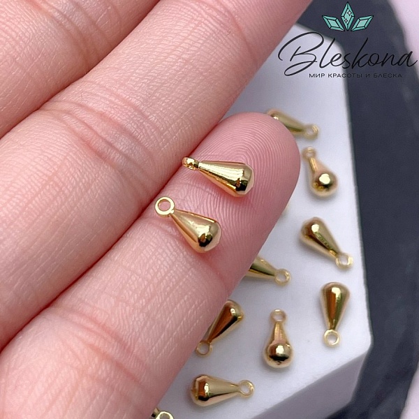 8*3,8 мм Цвет золото, Подвеска капля