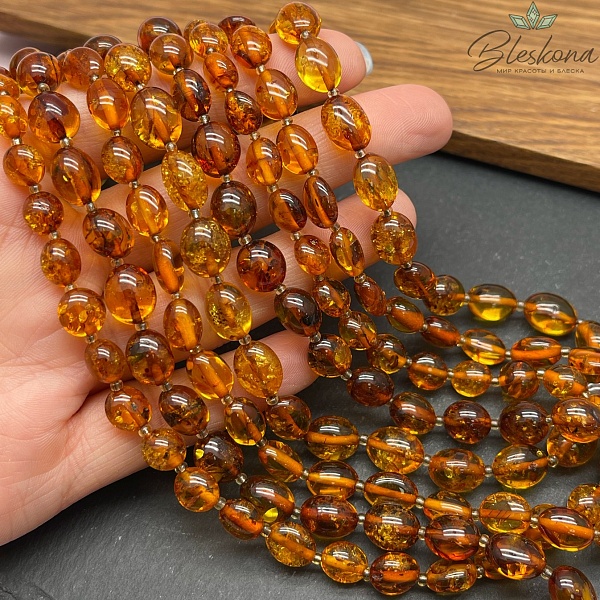 Янтарь коричный галтовка 7-8 мм