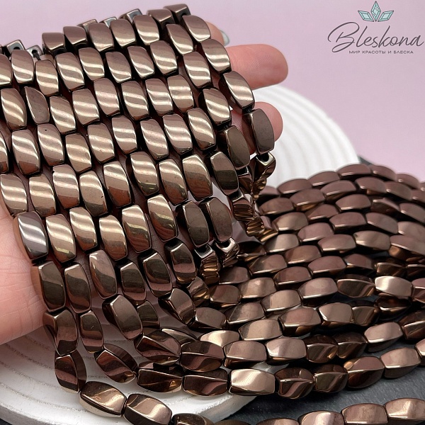 12*6 мм, Гематин крученный, цвет коричневый  (шоколадный)