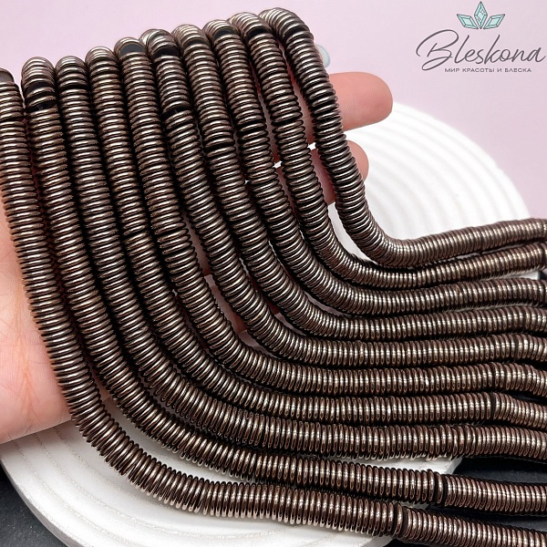 8*1,5 мм Гематин имитация, цвет коричневый (шоколадный), диски