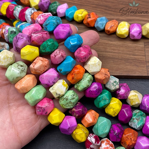 (16-17)*(10-12) мм Агат (тонированный) микс фриформ огранка