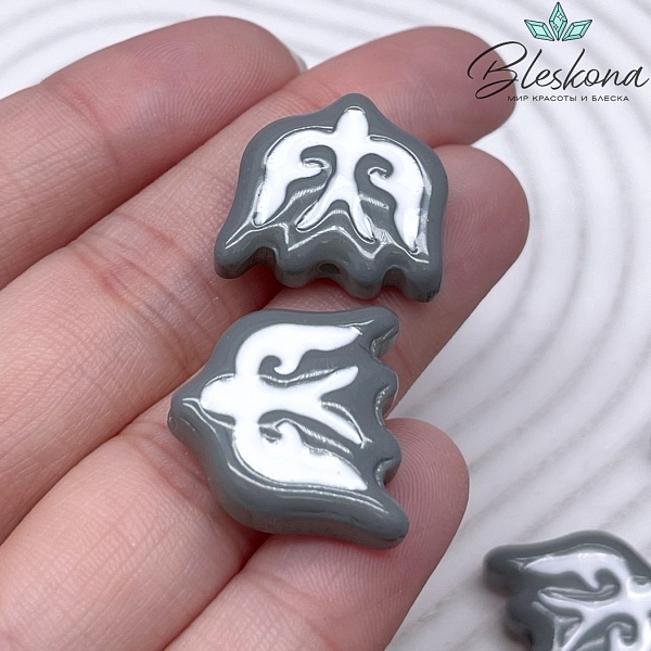 20*19 мм Бусина Ласточка серая