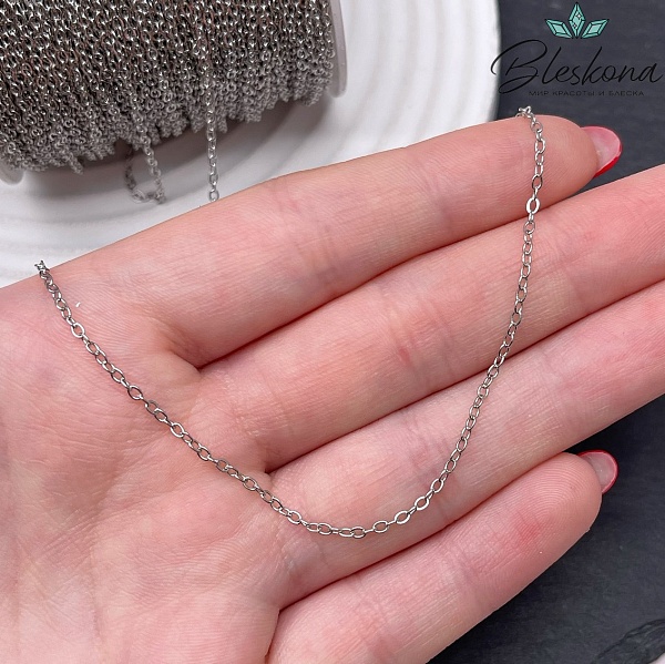 Цепь №18-5 цвет серебро 2*1,5 мм