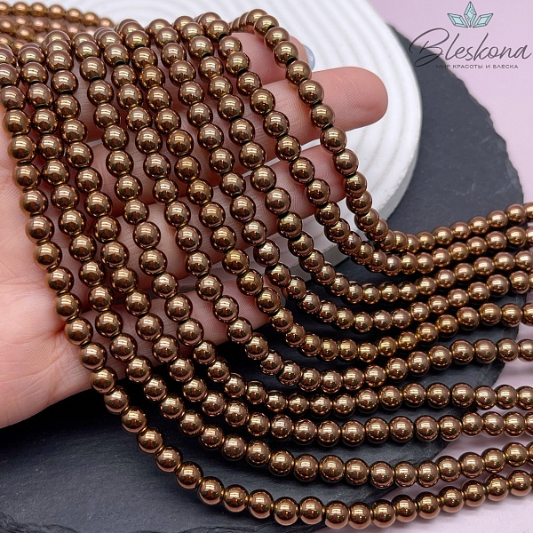 6 мм Гематин имитация, цвет коричневый №1 