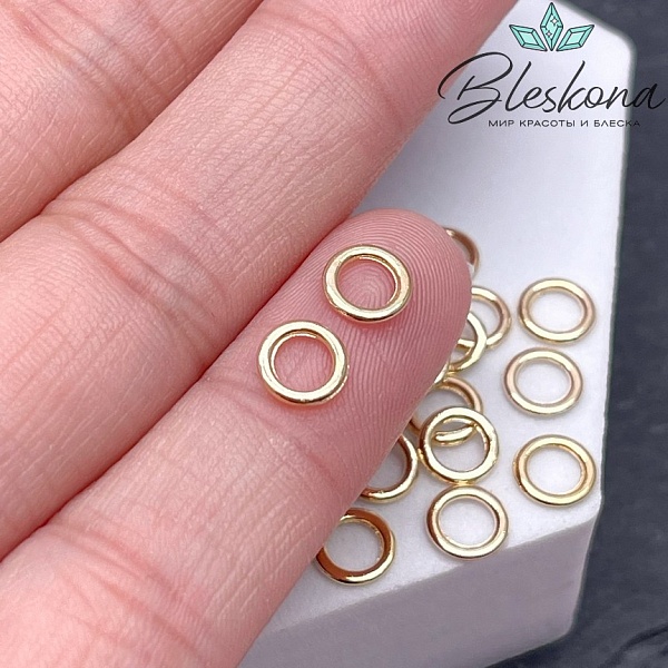 6*0,8 мм Колечки неразъемные, цвет золото  уп. 1гр. 