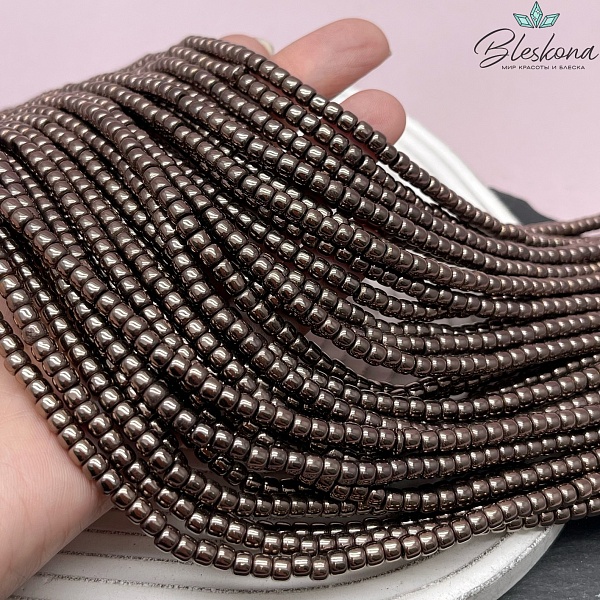 4*3 мм Гематин имитация рондель, цвет коричневый №1 (шоколадный)