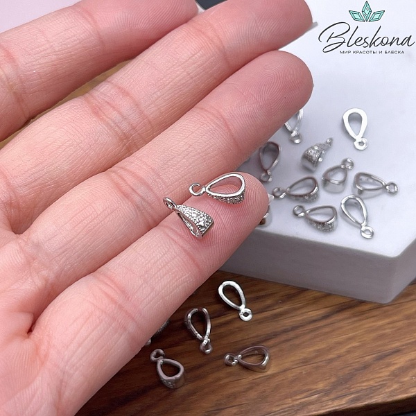 10*3,5 мм Цвет серебро, Бейл капля цирконы разъмное кольцо 