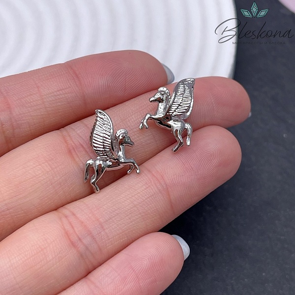 17*14 мм Цвет серебро, Подвеска Пегас 