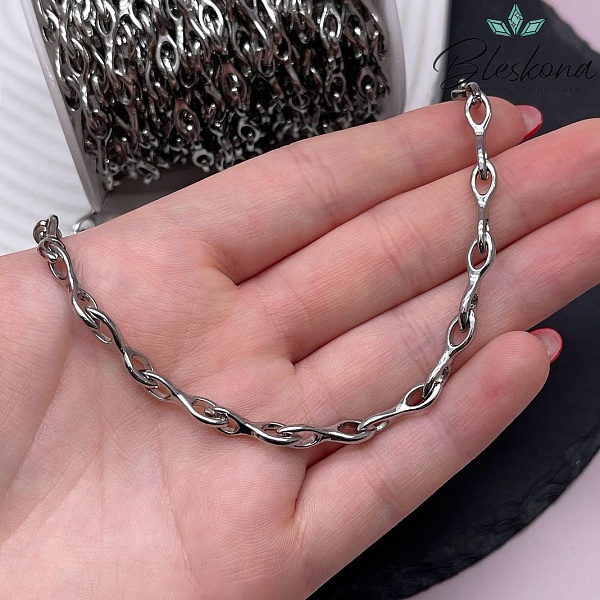 Цепь №105-8 цвет серебро 17,4*4,6 мм