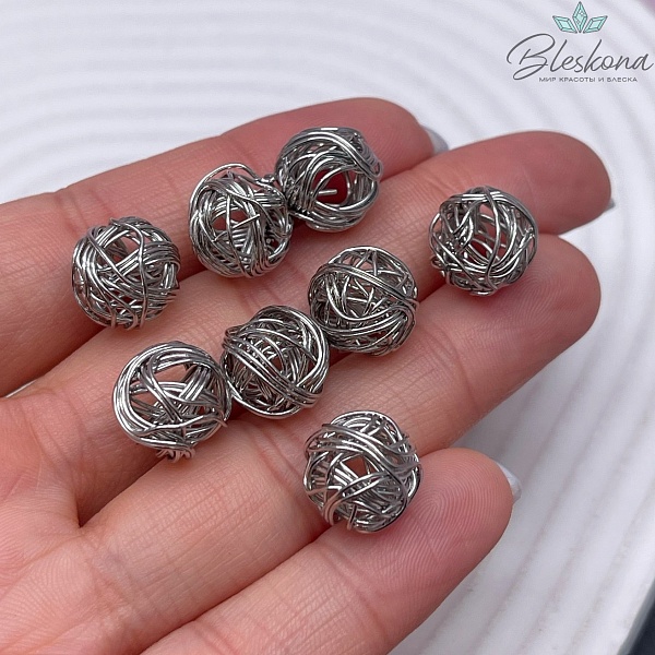 11,5 мм Цвет серебро Бусина шар   