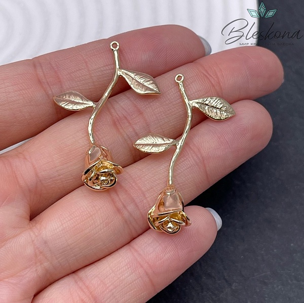 40*9,5 мм, Цвет золото, Подвеска Роза 