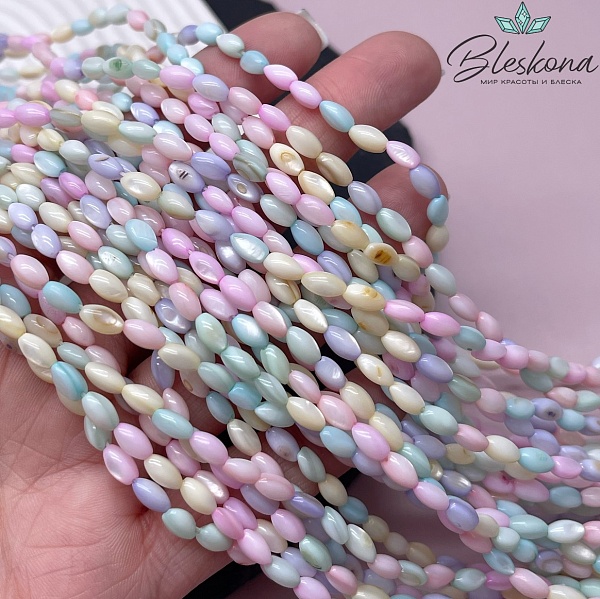 Перламутр рис микс №1 6,5*4 мм