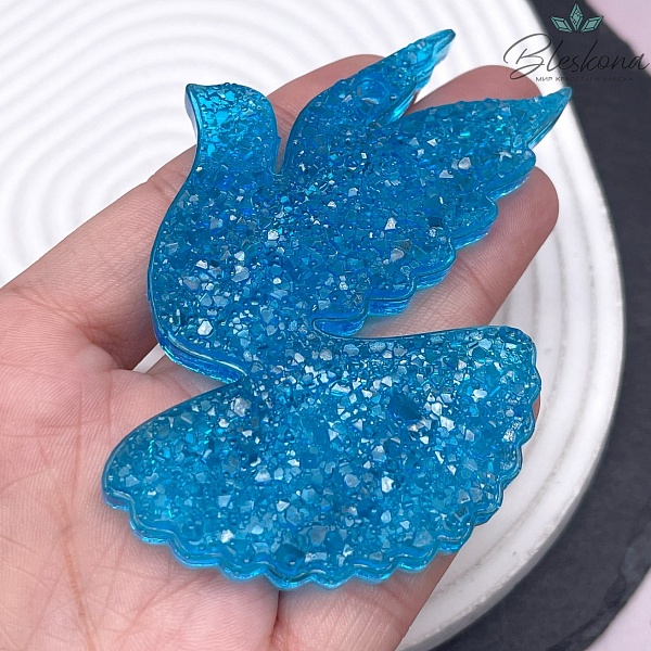 85*52 мм, Подвеска Голубь голубой правое крыло