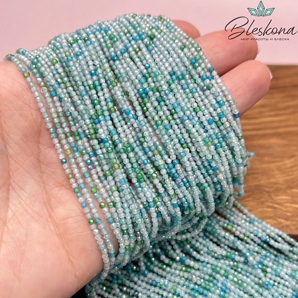 Циркон Glow микс огранка №2 2 мм (кубический цирконий, фианит) 