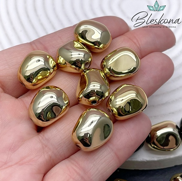 15,5*13 мм Цвет золото, Бусина фриформ