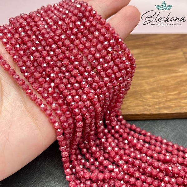 Циркон Glow пурпурный огранка №1 4 мм (кубический цирконий, фианит) 