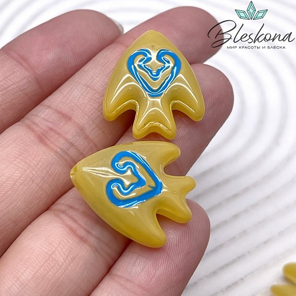 19,5*22 мм Бусина Рыбка желтая