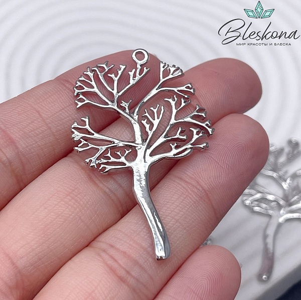 45*28,5 мм Цвет серебро, Подвеска дерево счастья 