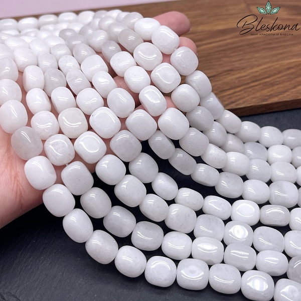 Кварц Белый прямоугольник фриформ 12*10 мм