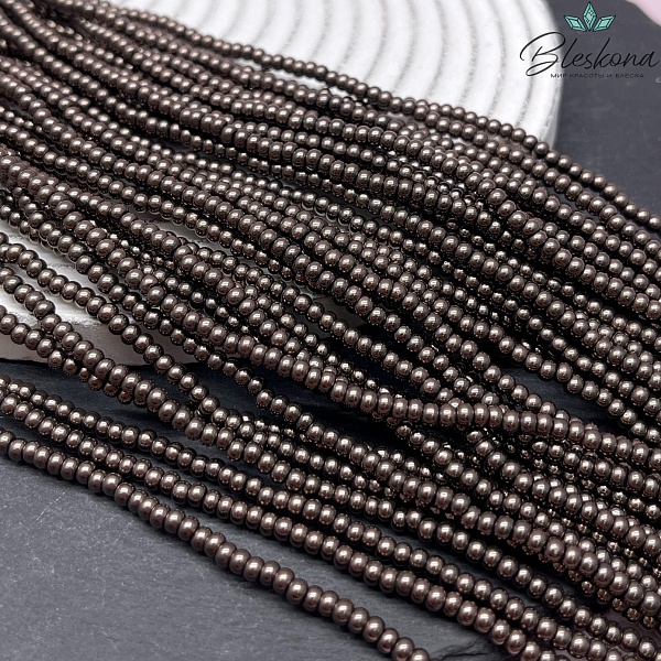 3*2 мм Гематин имитация рондель, цвет коричневый №1 (шоколадный)