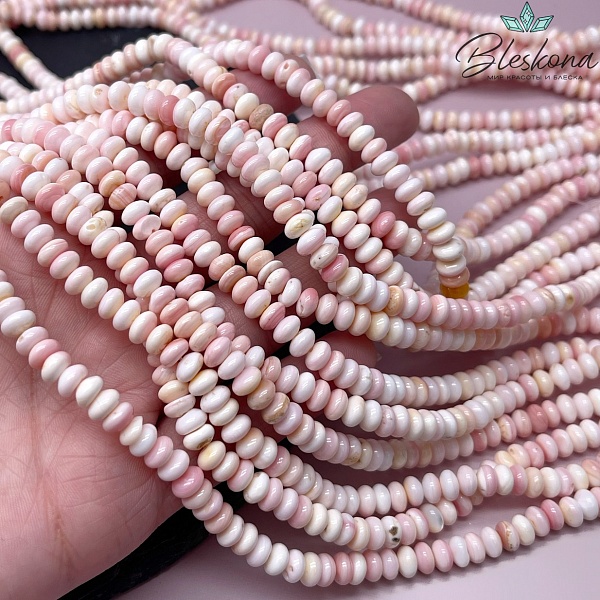 Перламутр розовый рондель 3*6 мм