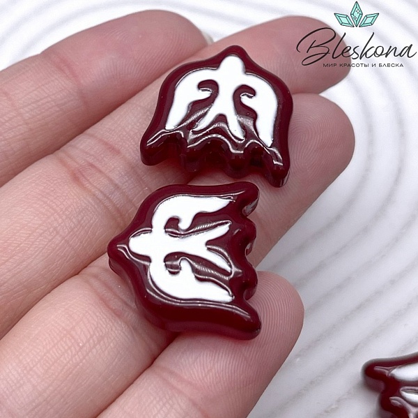 20*19 мм Бусина Ласточка бордовая