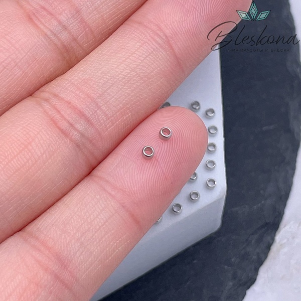 2 мм Цвет серебро, Кримпы (зажимные бусины) уп. 10 шт.