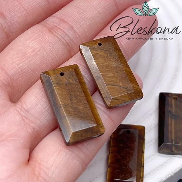 25*13 мм Подвеска прямоульник Тигровый глаз огранка