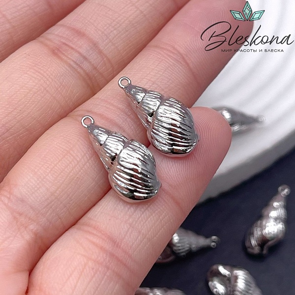 19*9 мм Цвет серебро, Подвеска ракушка 