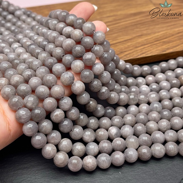 Оникс серый 8,5 мм (кальцитовый)