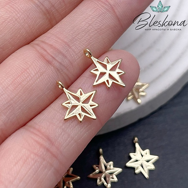 14*11,3 мм Цвет золото, Подвеска северная звезда 