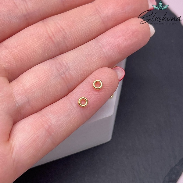 4*1 мм Цвет золото, Колечки неразъемные уп. 1 гр. 