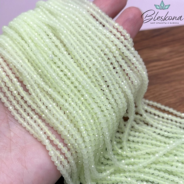 Лунный камень светло-зеленый тонированный (имитация) 3 мм